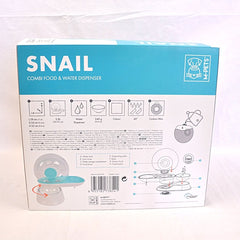 MPETS Tempat Makan Minum Snail Combi Food And Water Dispenser Blue Pet Bowl MPets 