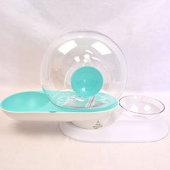 MPETS Tempat Makan Minum Snail Combi Food And Water Dispenser Blue Pet Bowl MPets 