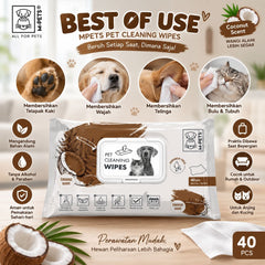 MPETS Tisu Basah Pet Cleaning Wipes Coconut 40pcs no type Tidak ada merek 