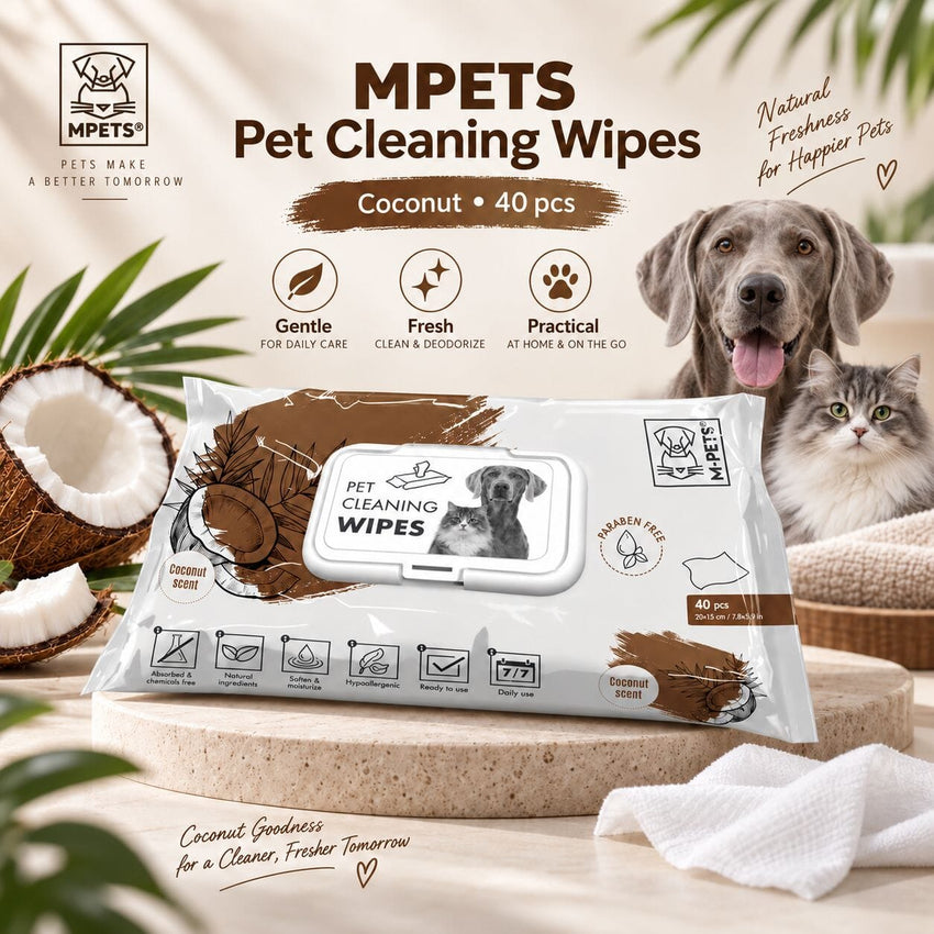MPETS Tisu Basah Pet Cleaning Wipes Coconut 40pcs no type Tidak ada merek 