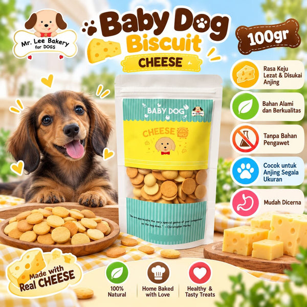 MRLEEBAKERY Snack Anjing Baby Dog Biscuit CHEESE 100gr no type Tidak ada merek 
