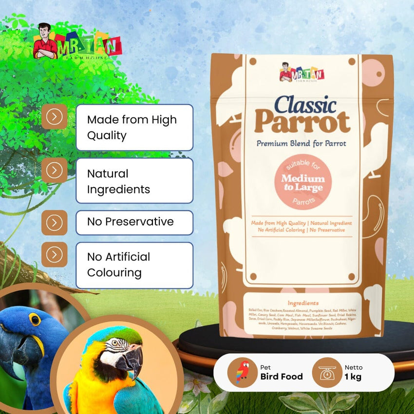 MRTAN Makanan Burung Classic Parrot Food 1kg Bird Food Pet Republic Indonesia 