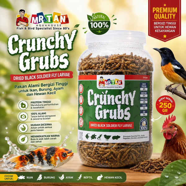 MRTAN Makanan Ikan Burung Ayam Crunchy Grub 250gr no type Tidak ada merek 