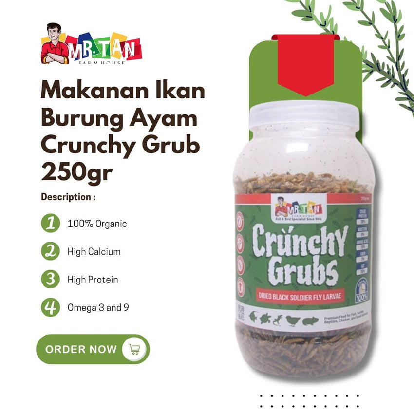 MRTAN Makanan Ikan Burung Ayam Crunchy Grub 250gr no type Tidak ada merek 