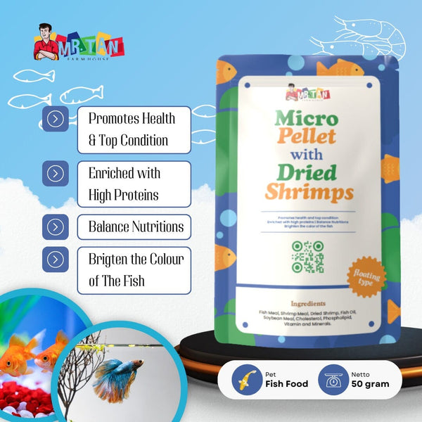 MRTAN Makanan Ikan Kura Air Micro Pellet With Shrimp 50gr no type Tidak ada merek 