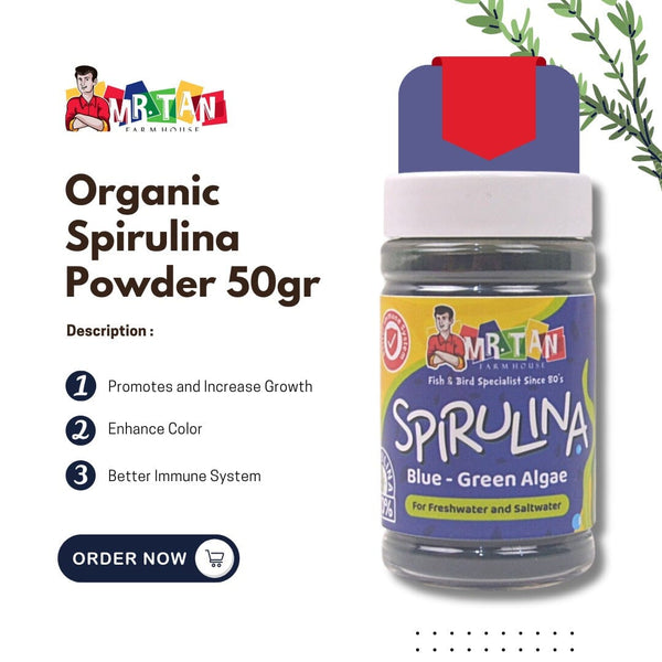 MRTAN Organic Spirulina Powder 50gr Fish Food Pet Republic Indonesia 