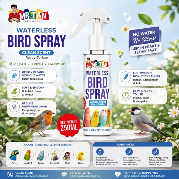 MRTAN Sabun Burung Waterless Bird Bath Spray 250ml Bird Supplies Tidak ada merek 