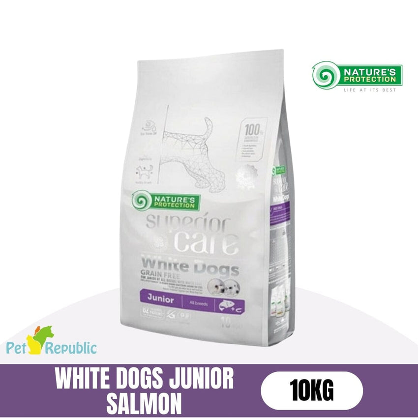 NATUREPROTECTION Makanan Anjing Dog Food For White Dogs Salmon 10kg Dog Food Dry Nature Protection 