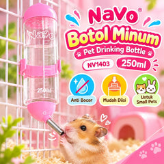 NAVO Botol Minum NV1403 Pet Drinking Bottle Pink 250ml Small Animal Supplies Pet Republic Indonesia 