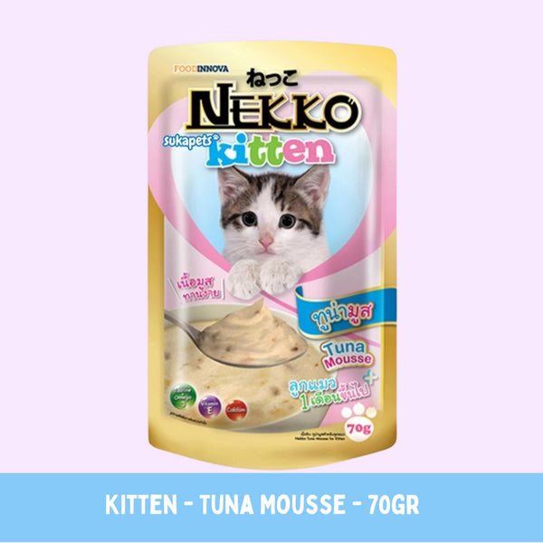 NEKKO Makanan Anak Kucing Pet Food For Kitten Tuna Mousse 70g Cat Food Wet Tidak ada merek 