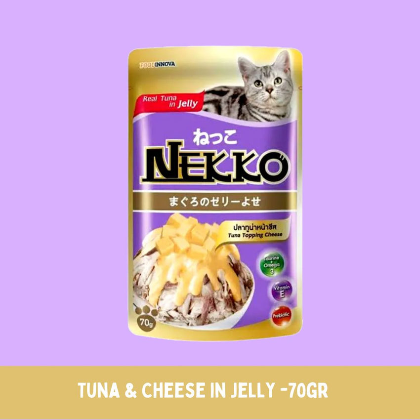 NEKKO Makanan Kucing Pet Food Tuna Whole Loin In Jelly Cheese 70g Cat Food Wet Nekko 