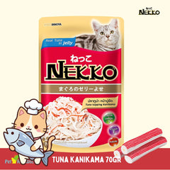 NEKKO Makanan Kucing Pet Food Tuna Whole Loin In Jelly Kanikama 70g Cat Food Wet Tidak ada merek 