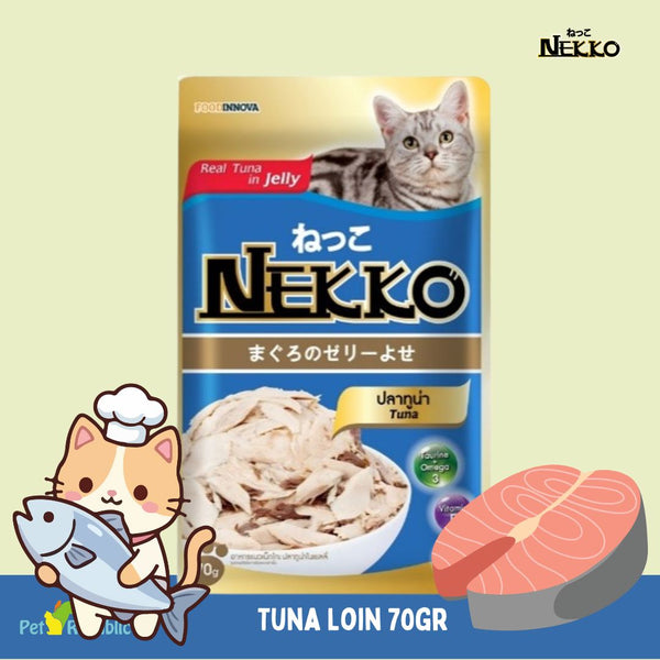NEKKO Makanan Kucing Pet Food Tuna Whole Loin In Jelly Original 70g Cat Food Wet Tidak ada merek 