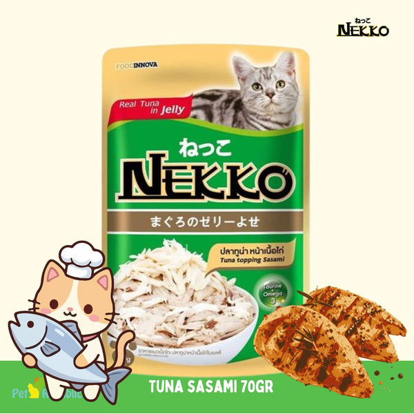 NEKKO Makanan Kucing Pet Food Tuna Whole Loin In Jelly Sasami 70g Cat Food Wet Tidak ada merek 