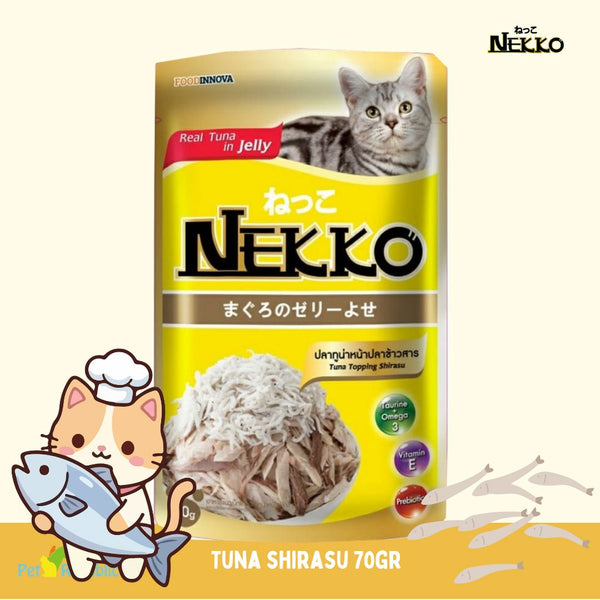 NEKKO Makanan Kucing Pet Food Tuna Whole Loin In Jelly Shirasu 70g Cat Food Wet Tidak ada merek 
