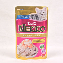 NEKKO Makanan Kucing Pet Food Tuna Whole Loin In Jelly Shrimp and Scallop 70g Cat Food Wet Tidak ada merek 