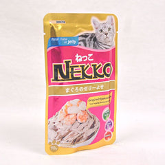 NEKKO Makanan Kucing Pet Food Tuna Whole Loin In Jelly Shrimp and Scallop 70g Cat Food Wet Tidak ada merek 