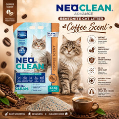 NEOCLEAN Pasir Kucing Bentonite Cat Litter Coffee 10L Cat Sanitation Neo Clean 