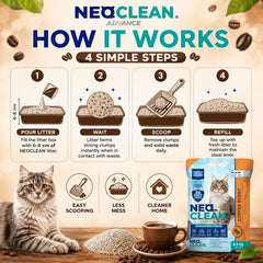 NEOCLEAN Pasir Kucing Bentonite Cat Litter Coffee 10L Cat Sanitation Neo Clean 