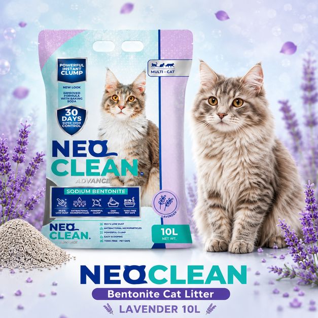 NEOCLEAN Pasir Kucing Bentonite Cat Litter Lavender 10L no type Tidak ada merek 