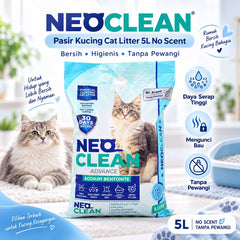 NEOCLEAN Pasir Kucing Cat Litter 5L No Scent Cat Sanitation Tidak ada merek 