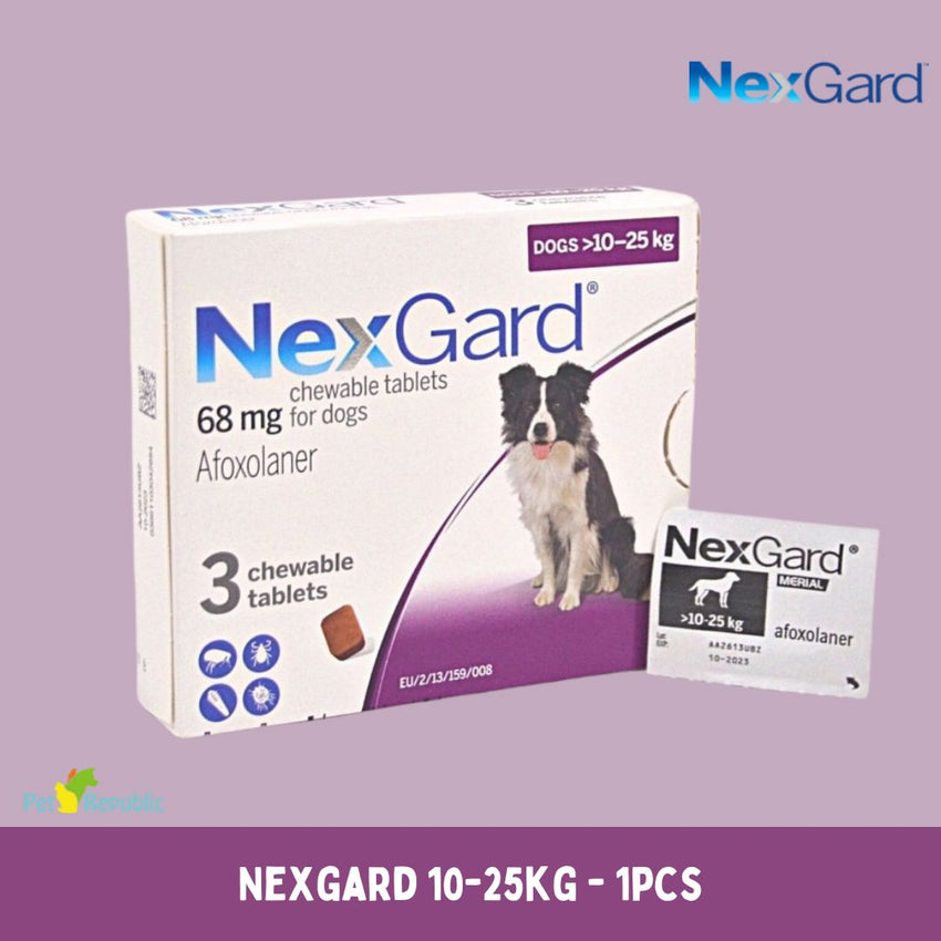 NEXGARD Flea and Tick Chewable Tablets 10-25kg 1pcs For Dog no type Nexgard 