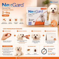 NEXGARD Kutu Anjing Flea and Tick Chewable Tablets 2-4kg 1pcs no type Nexgard 