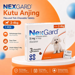 NEXGARD Kutu Anjing Flea and Tick Chewable Tablets 2-4kg 1pcs no type Nexgard 