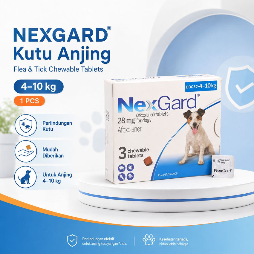 NEXGARD Kutu Anjing Flea & Tick Chewable Tablets 4–10 kg (1 pcs) no type Nexgard 