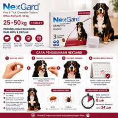 NEXGARD Obat Kutu Anjing Flea and Tick Chewable Tablets 25-50kg 1pcs no type Tidak ada merek 