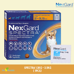 NEXGARD Spectra Obat Kutu Anjing Orange 1.3-3.5kg 1pcs pet medicated care Tidak ada merek 