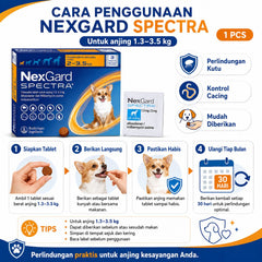 NEXGARD Spectra Obat Kutu Anjing Orange 1.3-3.5kg 1pcs pet medicated care Tidak ada merek 