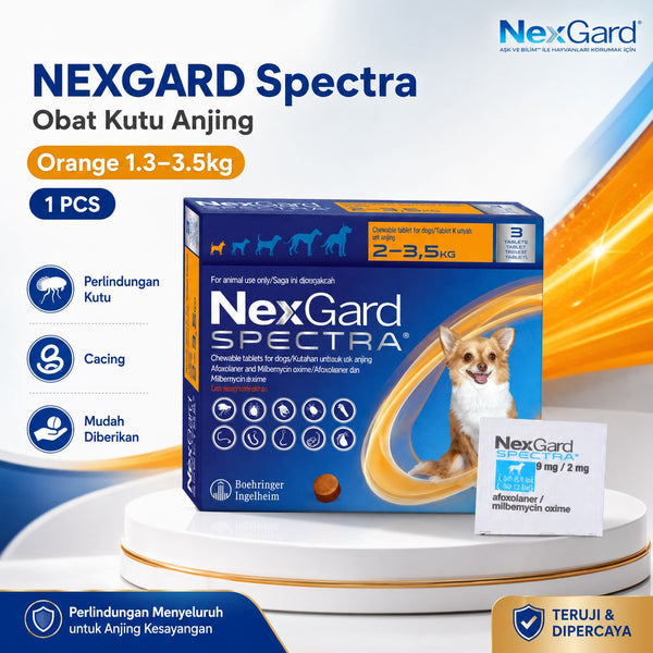 NEXGARD Spectra Obat Kutu Anjing Orange 1.3-3.5kg 1pcs pet medicated care Tidak ada merek 