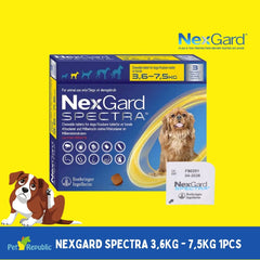 NEXGARD Spectra Obat Kutu dan Cacing Anjing Yellow 3.5-7.5kg Flea Tick Nexgard 