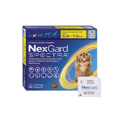 NEXGARD Spectra Obat Kutu dan Cacing Anjing Yellow 3.5-7.5kg no type Nexgard 