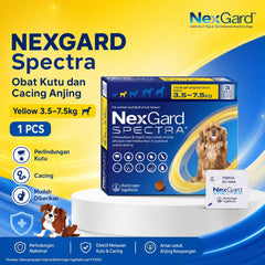 NEXGARD Spectra Obat Kutu dan Cacing Anjing Yellow 3.5-7.5kg no type Nexgard 
