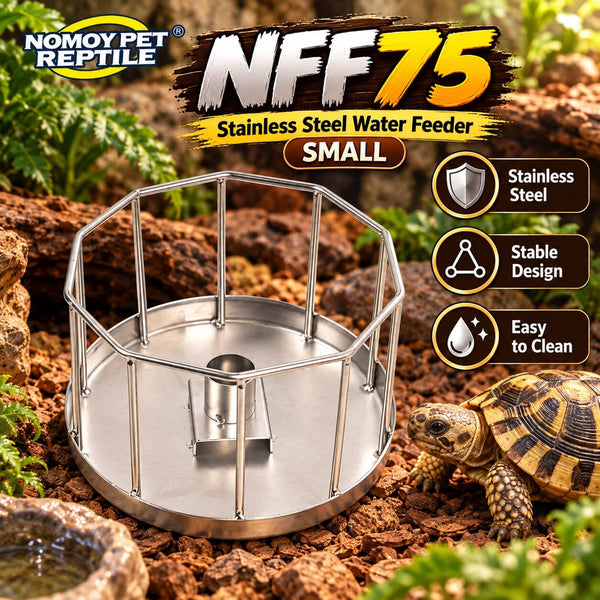 NOMOY Tempat Makan Stainless Steel Water Feeder NFF75 Small Reptile Habitat Supplies Tidak ada merek 