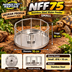 NOMOY Tempat Makan Stainless Steel Water Feeder NFF75 Small Reptile Habitat Supplies Tidak ada merek 