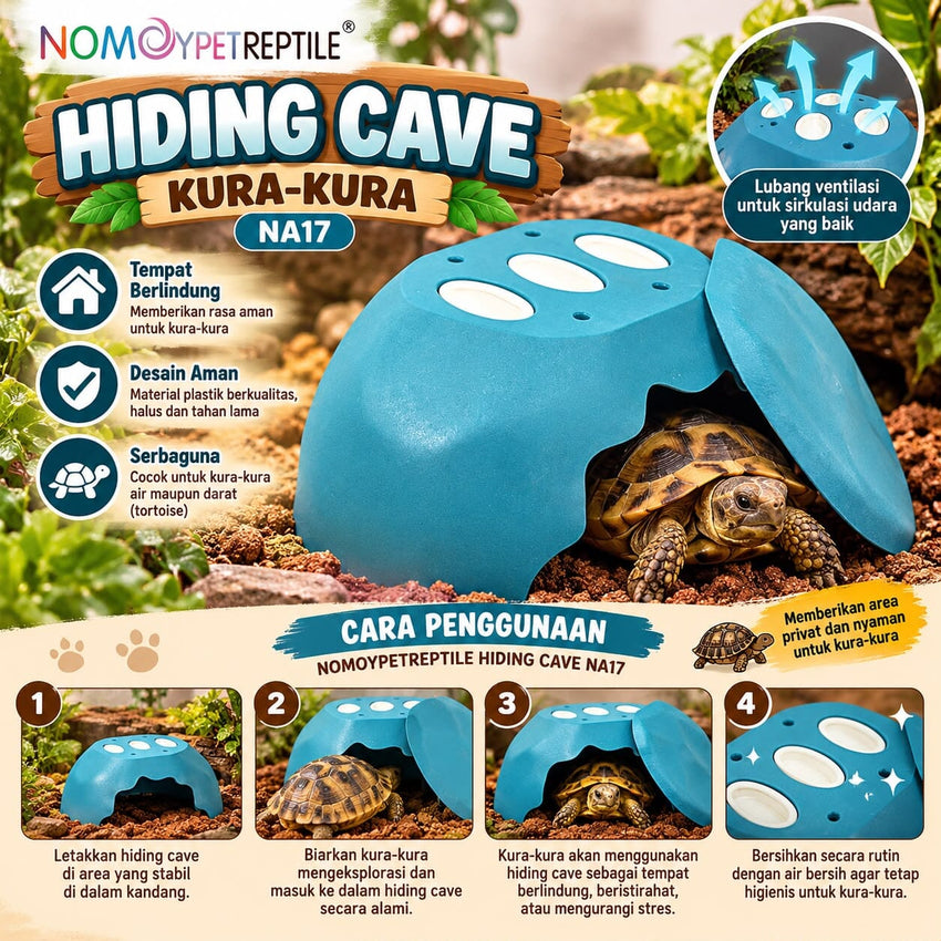 NOMOYPETREPTILE Hiding Cave Kura-kura Blue XL NA17 no type Tidak ada merek 