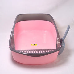NOONA CTX3L Cat Toilet With Scoop Pink Large 49x34x19cm Cat Sanitation Tidak ada merek 