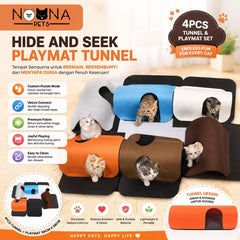 NOONA Mainan Kucing HIDE and SEEK Play Mat Tunnel 1set 4pcs no type Tidak ada merek 