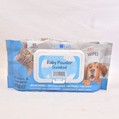 NOONA Tisu Basah Pet Wipes Baby Powder 80Sheets no type Tidak ada merek 