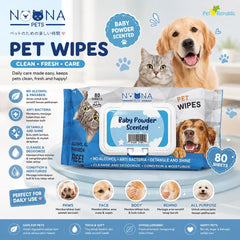 NOONA Tisu Basah Pet Wipes Baby Powder 80Sheets no type Tidak ada merek 