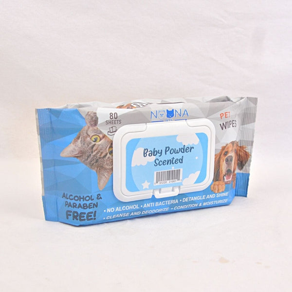 NOONA Tisu Basah Pet Wipes Baby Powder 80Sheets no type Tidak ada merek 