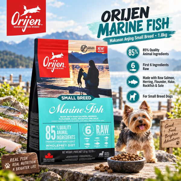 ORIJEN Makanan Anjing Dog Marine Fish Small Breed 1.8kg Dog Food Dry Tidak ada merek 