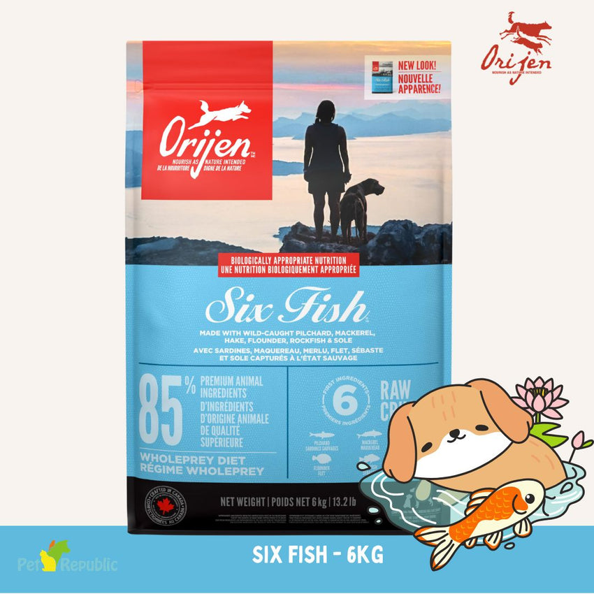 ORIJEN Makanan Anjing Grain Free Dog Sixfish 6kg no type Tidak ada merek 