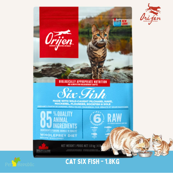 ORIJEN Makanan Kucing Grain Free Cat Six Fish 1.8kg cat dry food Tidak ada merek 