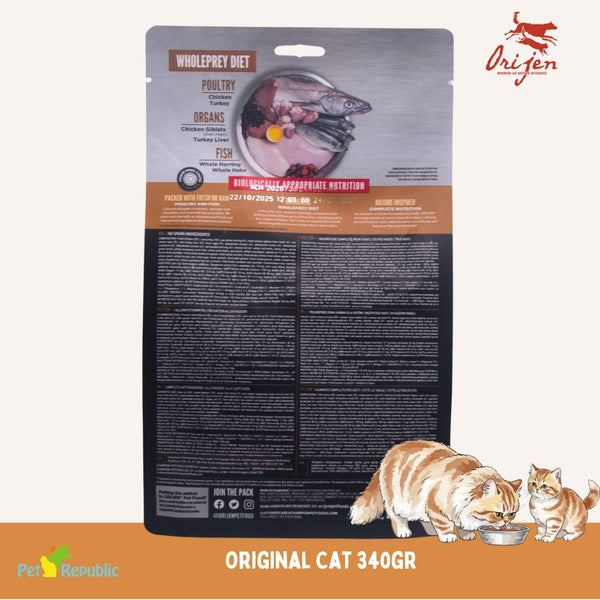 ORIJEN Makanan Kucing Grain Free Original Cat 340gr - Pet Republic Indonesia