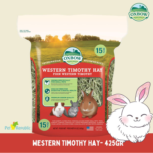 OXBOW Rumput Makanan Kelinci WESTERN Timothy Hay 425gram no type Tidak ada merek 