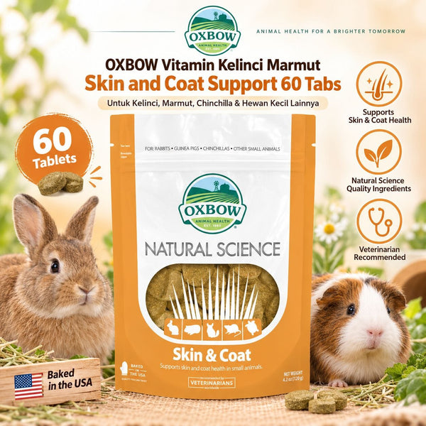 OXBOW Vitamin Kelinci Natural Science with Skin and Coat Support 60tab no type Tidak ada merek 